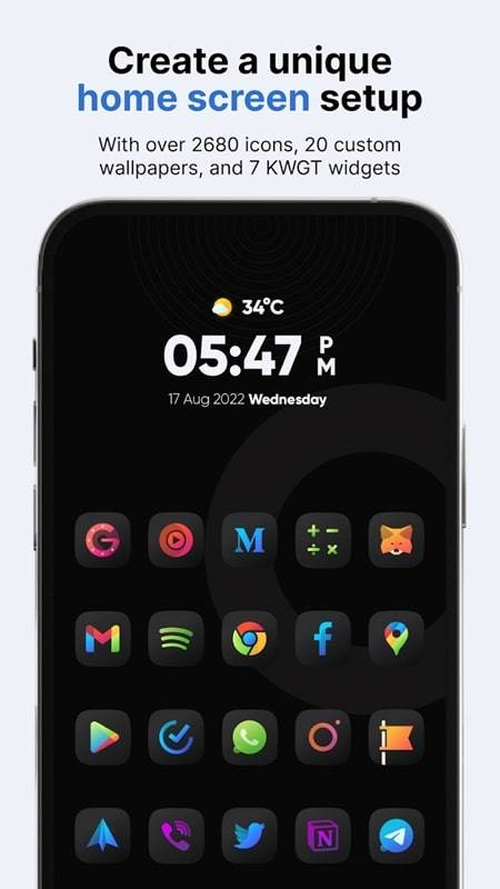 Athena Dark Icon Pack ဖန်သားပြင်ဓာတ်ပုံ 4