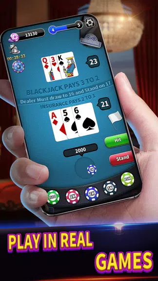 BlackJack 21 lite offline game ekran görüntüsü 1