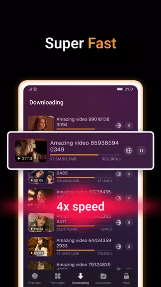 X Video Downloader & Player ဖန်သားပြင်ဓာတ်ပုံ 4
