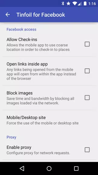 Tinfoil for Facebook Screenshot 3