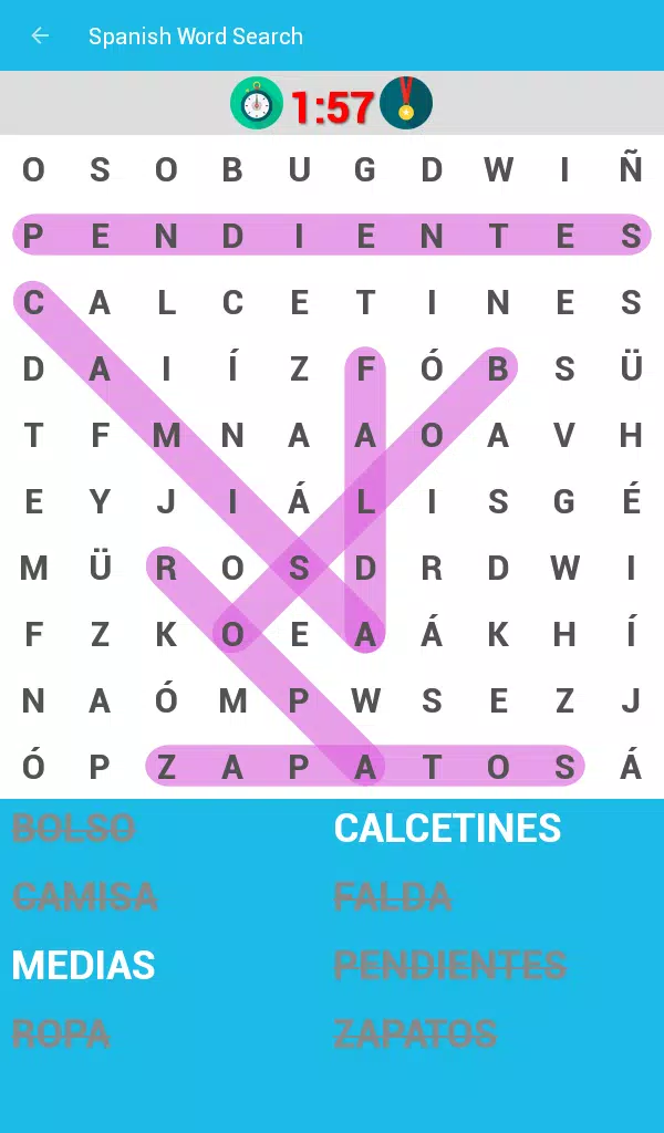 Spanish Word Search Game Captura de tela 4