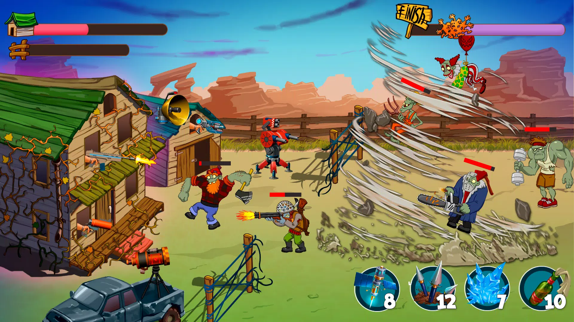 Zombie Rush Village Defense Screenshot 1