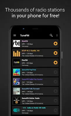 Internet Radio Player - TuneFm Screenshot 1