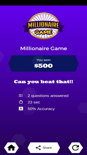 Millionaire Game - Trivia Quiz captura de pantalla 