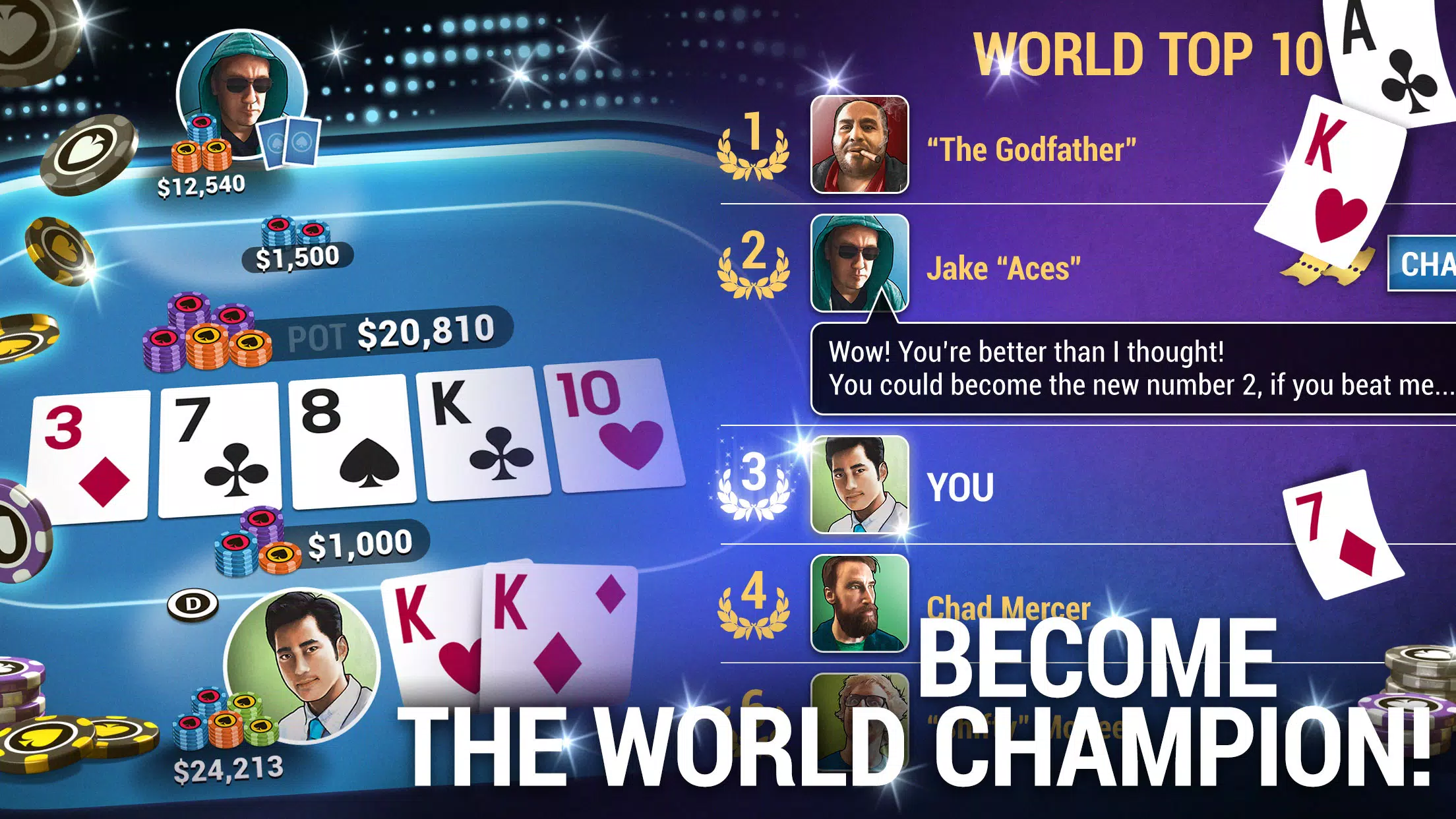 Poker World, Offline TX Holdem экрана 3
