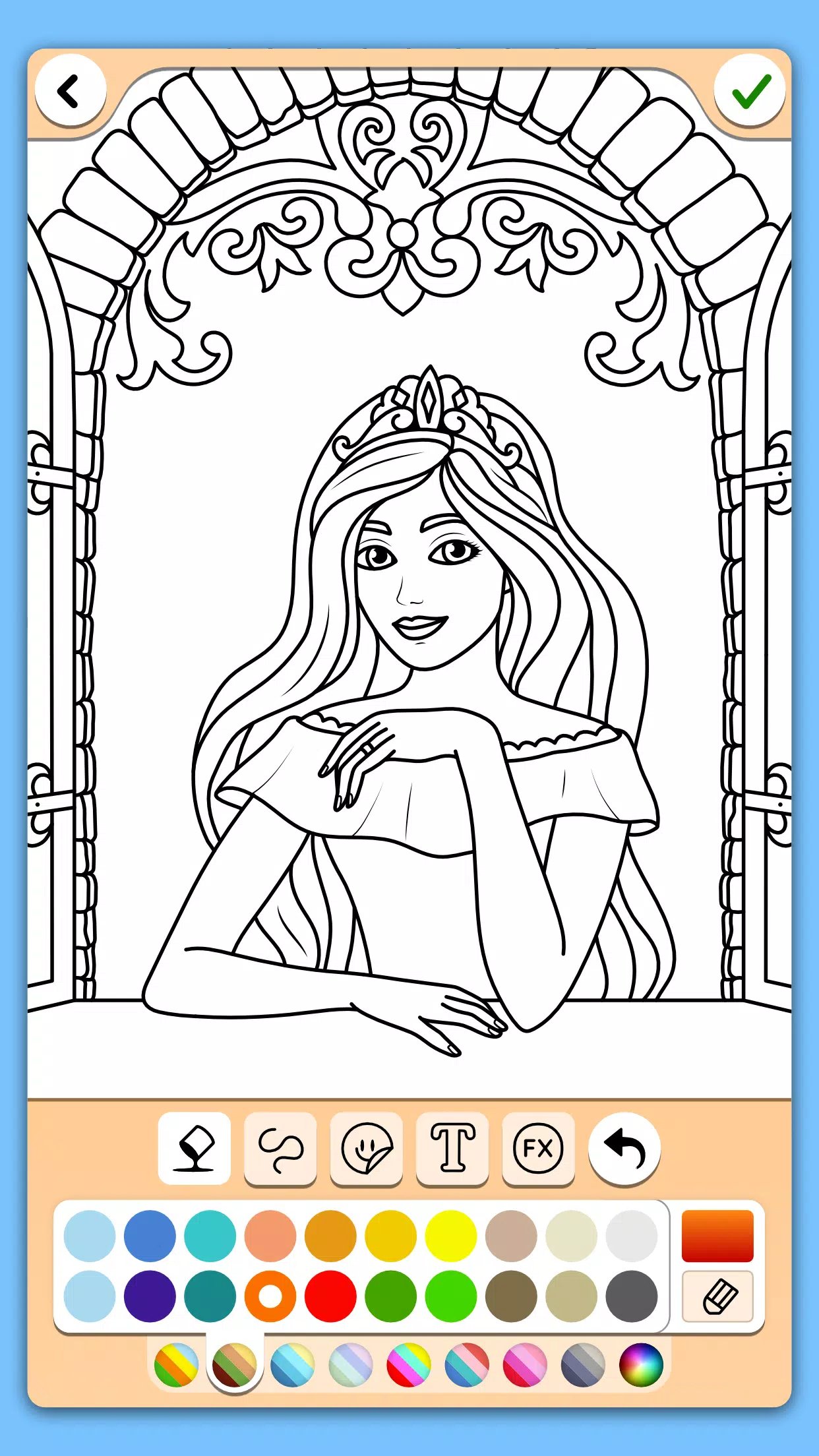 Princess Coloring Game ဖန်သားပြင်ဓာတ်ပုံ 2