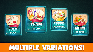 Canasta Plus Offline Card Game captura de pantalla 