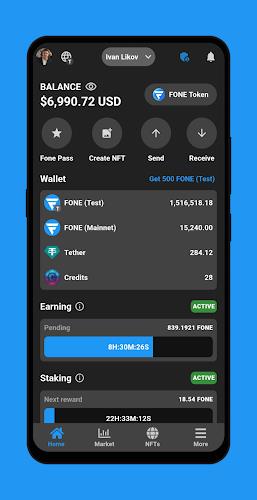 Screenshot Fone Network AI, Earning, NFTs 1