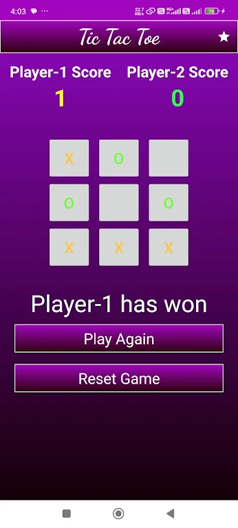 Screenshot Tic Tac Toe Game App 2