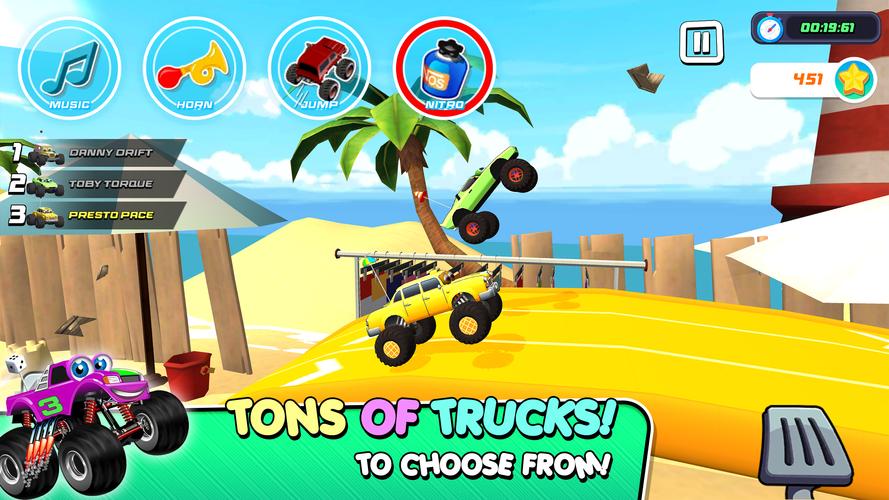 Monster Trucks Game for Kids 3 ekran görüntüsü 2