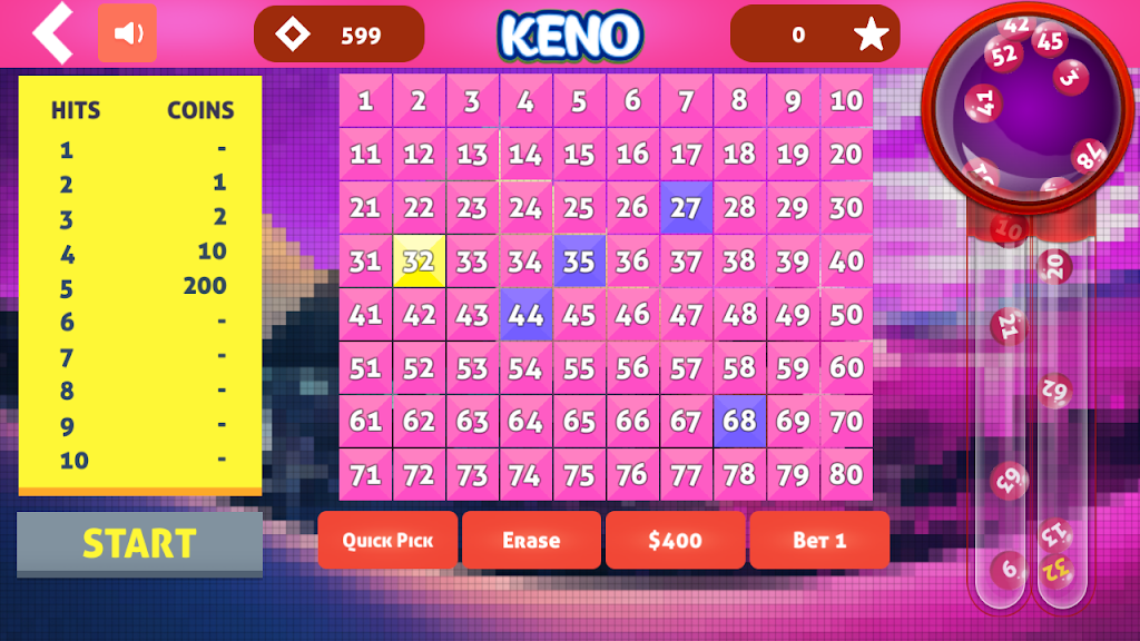 Cleo Keno - Free Keno Game Screenshot 4