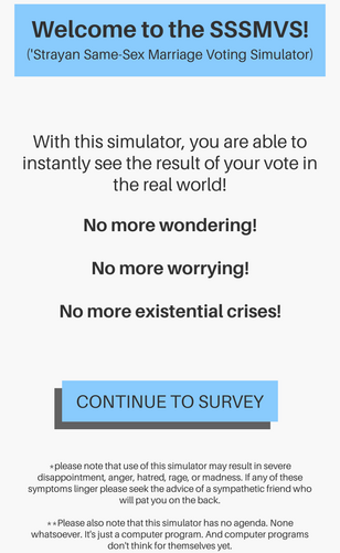 Australian Same Sex Marriage Voting Simulator স্ক্রিনশট 2