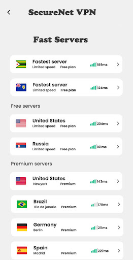 SecureNet VPN: Fast & Secure экрана 4