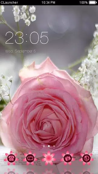 Pretty Pink Rose Theme ảnh chụp màn hình 1