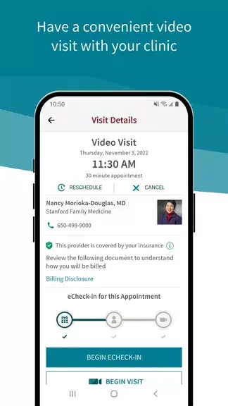 Stanford Health Care MyHealth ekran görüntüsü 2