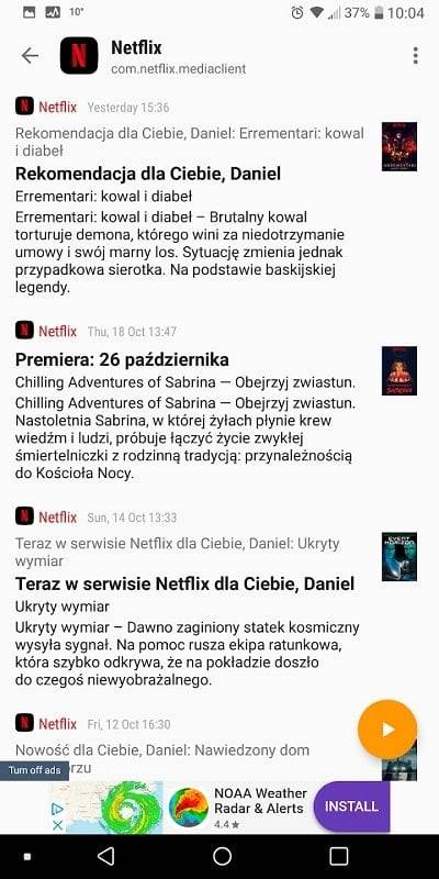 Notifications archive ekran görüntüsü 2