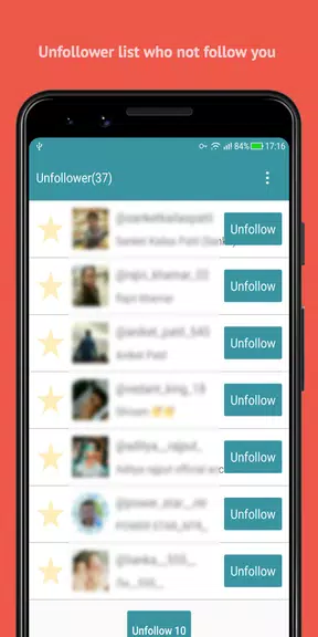 Unfollow Users Cleaner экрана 2