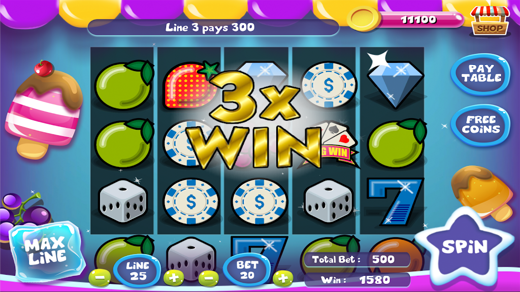 Slot Matchine IceCream - Vegas Casino Slot Games Screenshot 2