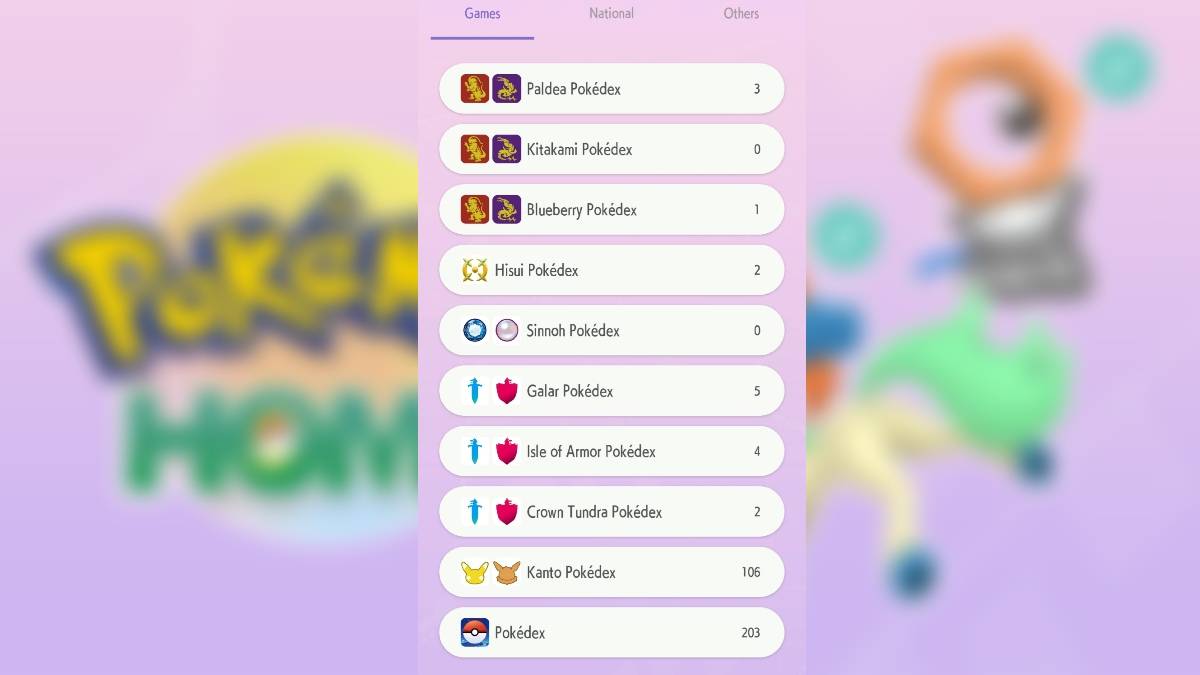Pokemon Home Gameplay que muestra el Pokedexes del juego, superando a Keldeo y Shiny Meltan