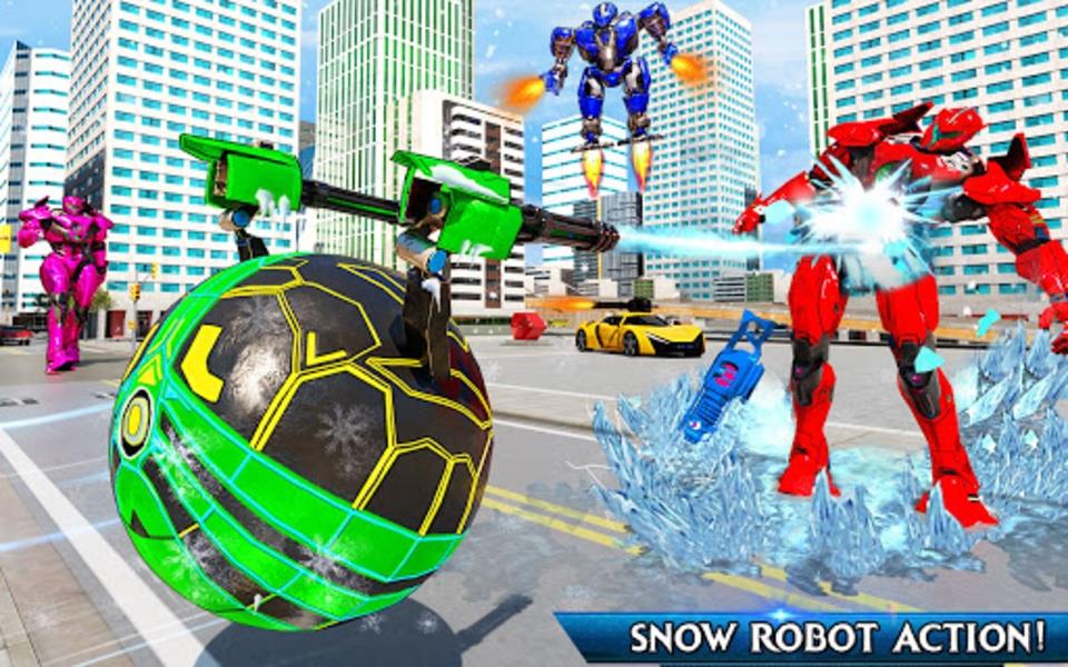 Snow Ball Robot Bike Games Screenshot 3