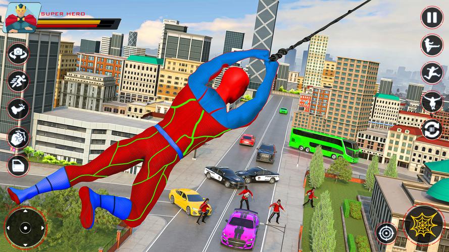 Spider Flying Rope Hero Games Screenshot 1