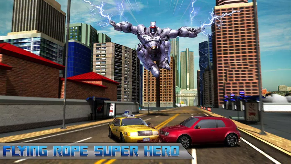 Flying Rope Hero Robot Fight Simulator Screenshot 1