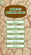 Animals Memory Game captura de pantalla 