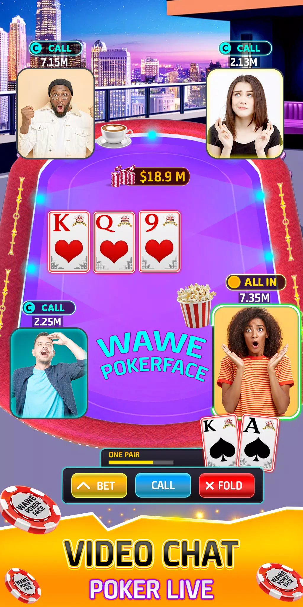 Wawe Poker Face - Holdem Poker экрана 3