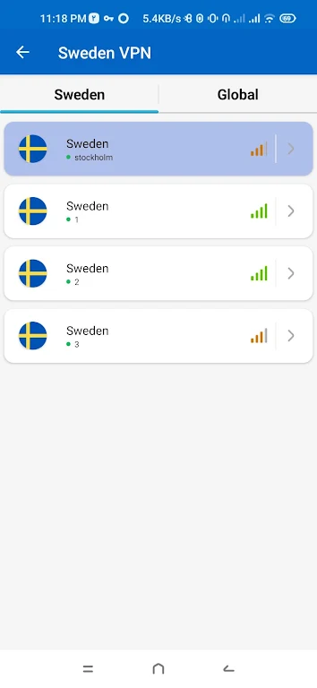 Sweden VPN - Fast & Secure Captura de tela 1