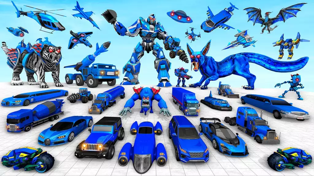 Police Tiger Robot Car Game 3d ဖန်သားပြင်ဓာတ်ပုံ 2