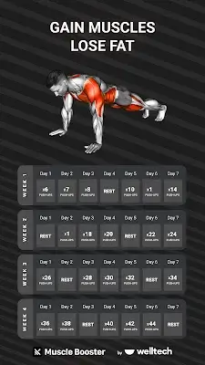 Workout Planner Muscle Booster ဖန်သားပြင်ဓာတ်ပုံ 1