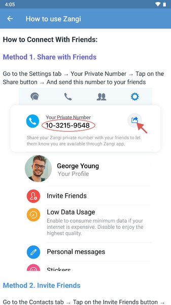 Zangi Private Messenger Captura de tela 2