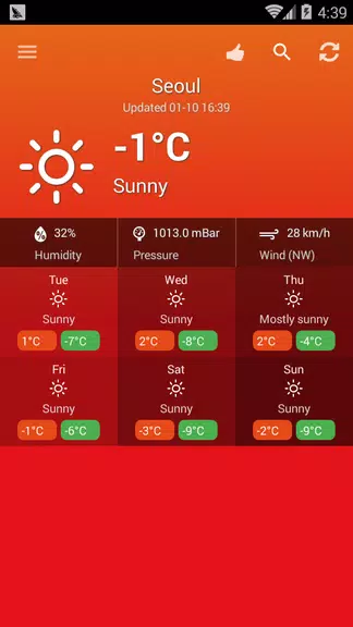 Weather South Korea zrzut ekranu 1