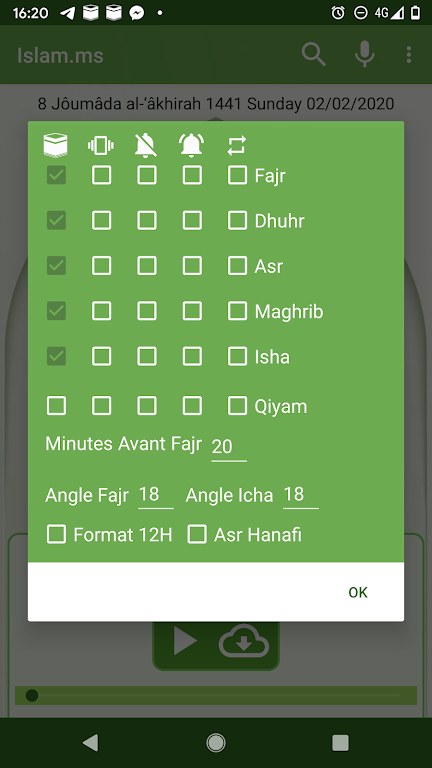 Tempo de oração Qibla Islam.ms Captura de tela 4