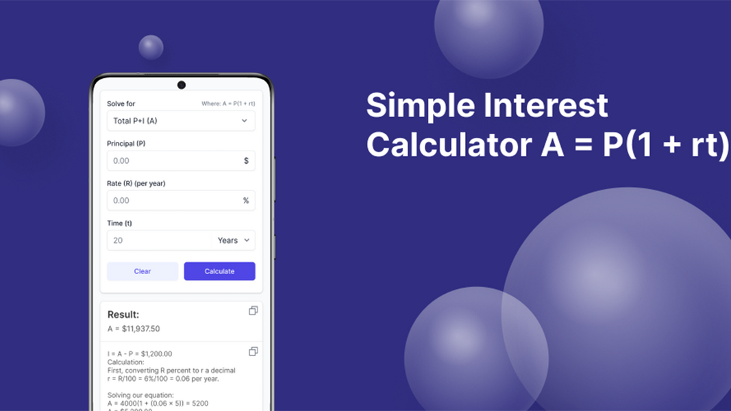 Simple Interest Calculator ဖန်သားပြင်ဓာတ်ပုံ 3