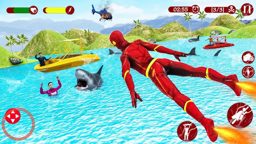 Super Speed: Flying Hero Games ဖန်သားပြင်ဓာတ်ပုံ 2