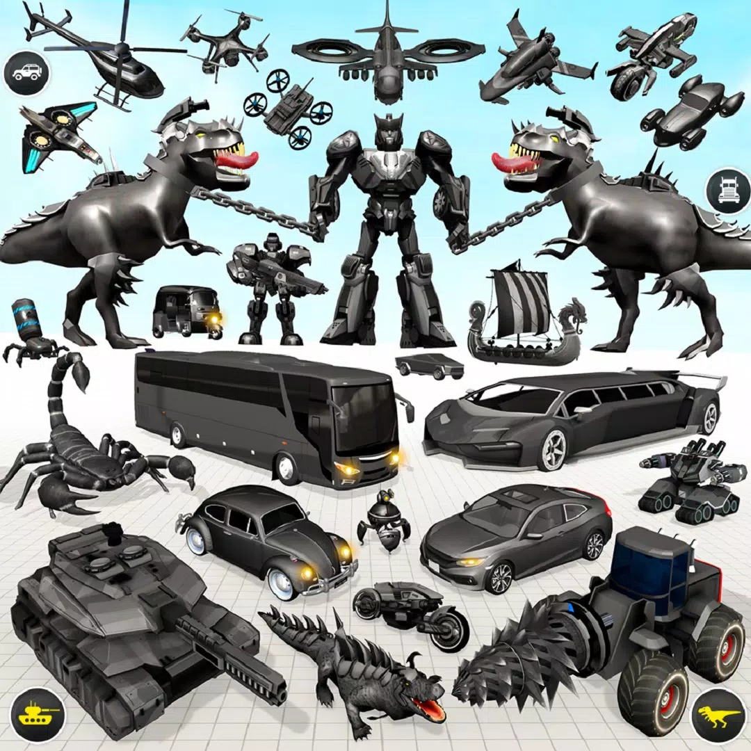 Dino Robot Car Transform Game экрана 1