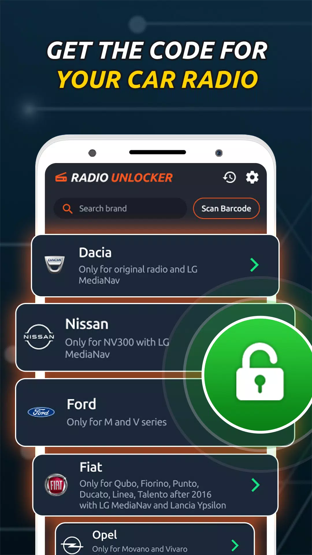 Radio Code Generator Unlocker ekran görüntüsü 2