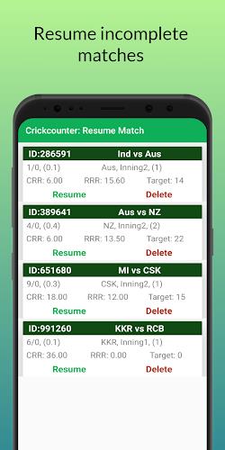 Cricket: Local match scorebook captura de pantalla 