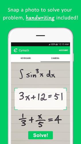 Cymath - Solucionador de Probl captura de pantalla 