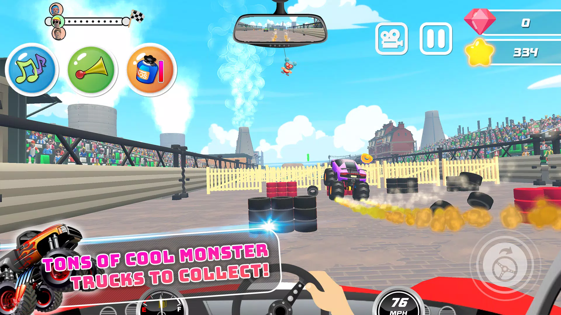 Monster Trucks Kids Race Game Screenshot 2