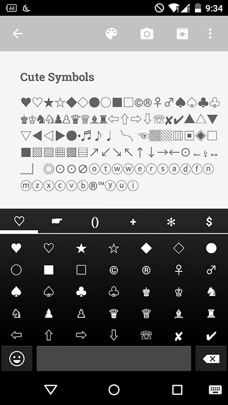 Cute Symbols - Emoji Keyboard♤ Screenshot 2