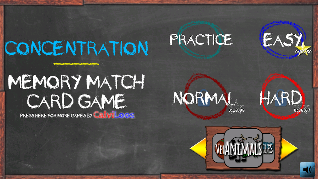 Screenshot Concentration Memory Match Brain Game 1