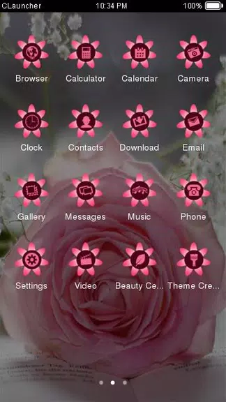 Pretty Pink Rose Theme экрана 2