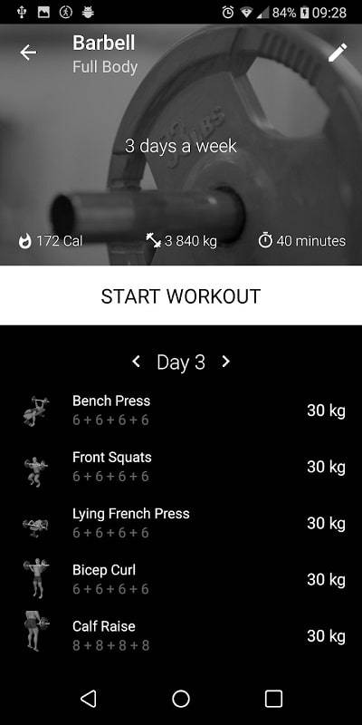 Barbell Home Workout ảnh chụp màn hình 2