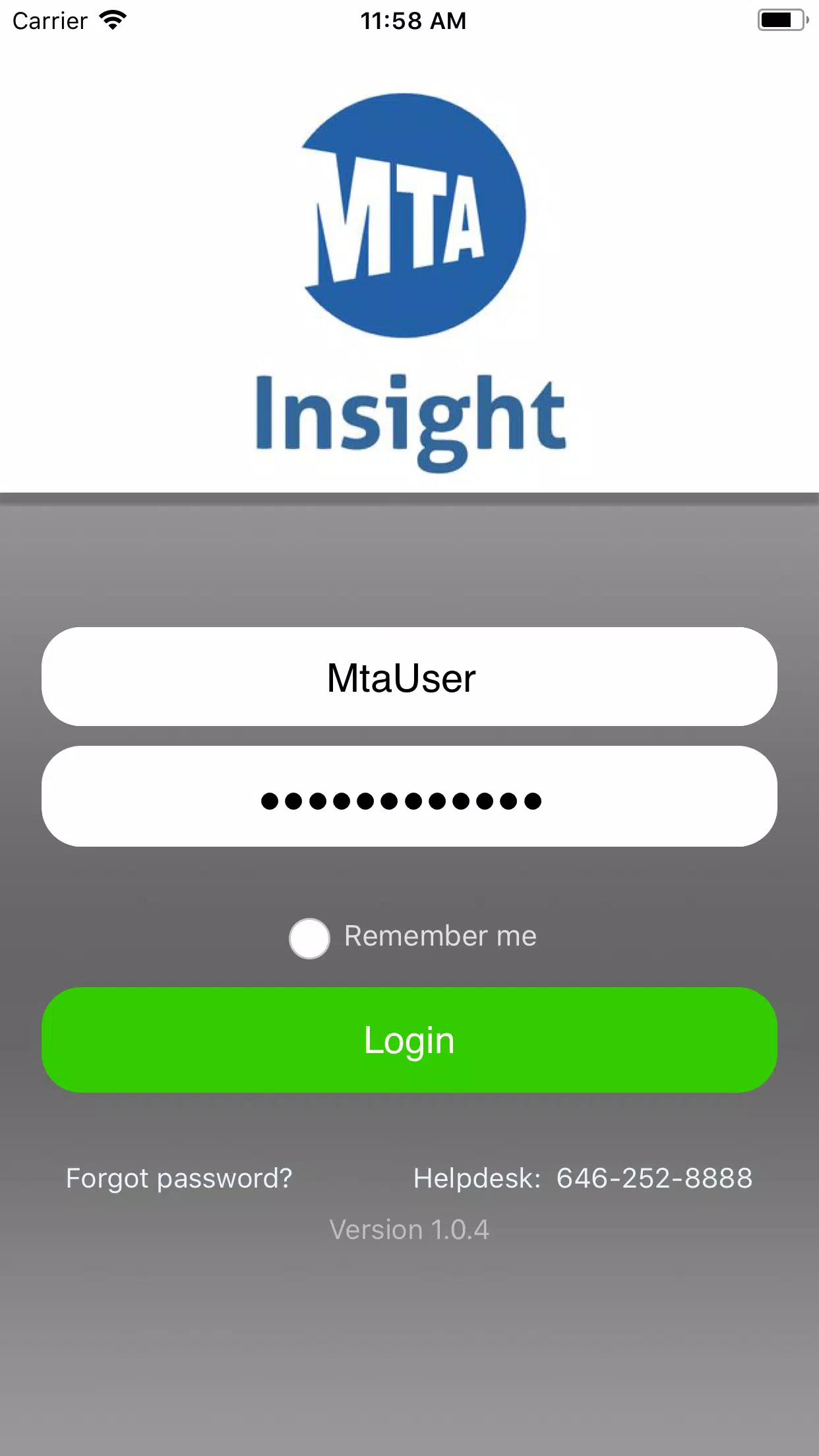 MTA Insight captura de pantalla 