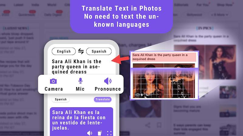 Translate Less with Text Voice captura de pantalla 