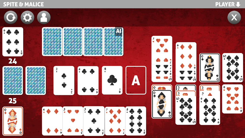 spite and malice card game Screenshot 1