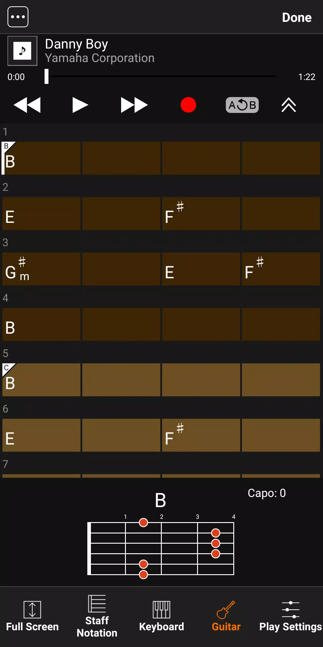 Chord Tracker captura de pantalla 