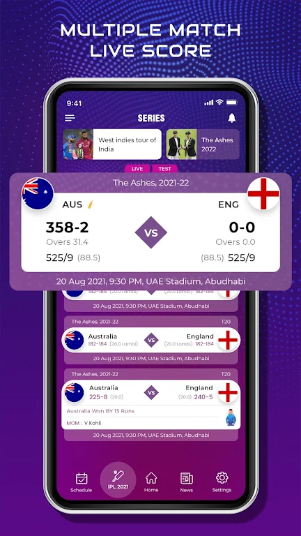 CricScore Line Guru Pro - Live ဖန်သားပြင်ဓာတ်ပုံ 1